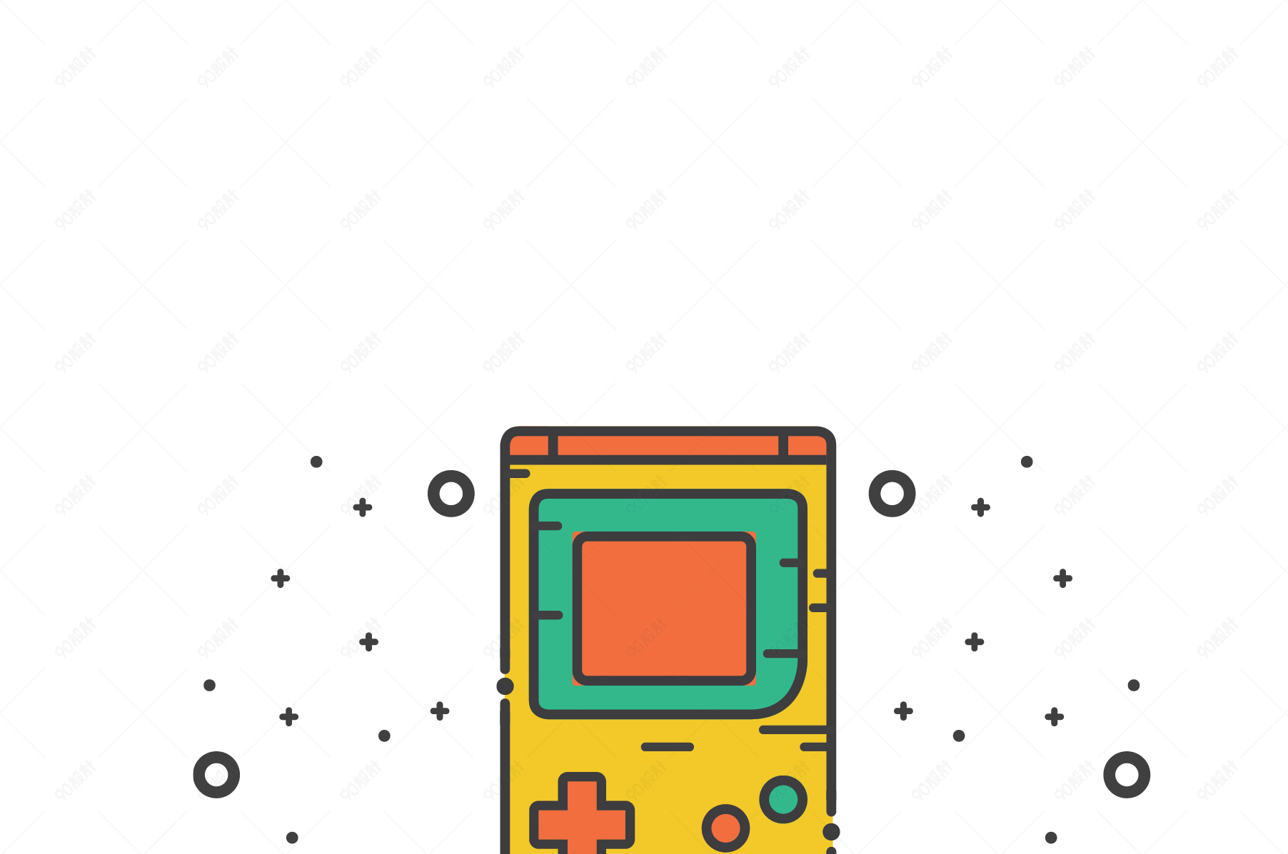 儿童节玩具游戏机矢量图