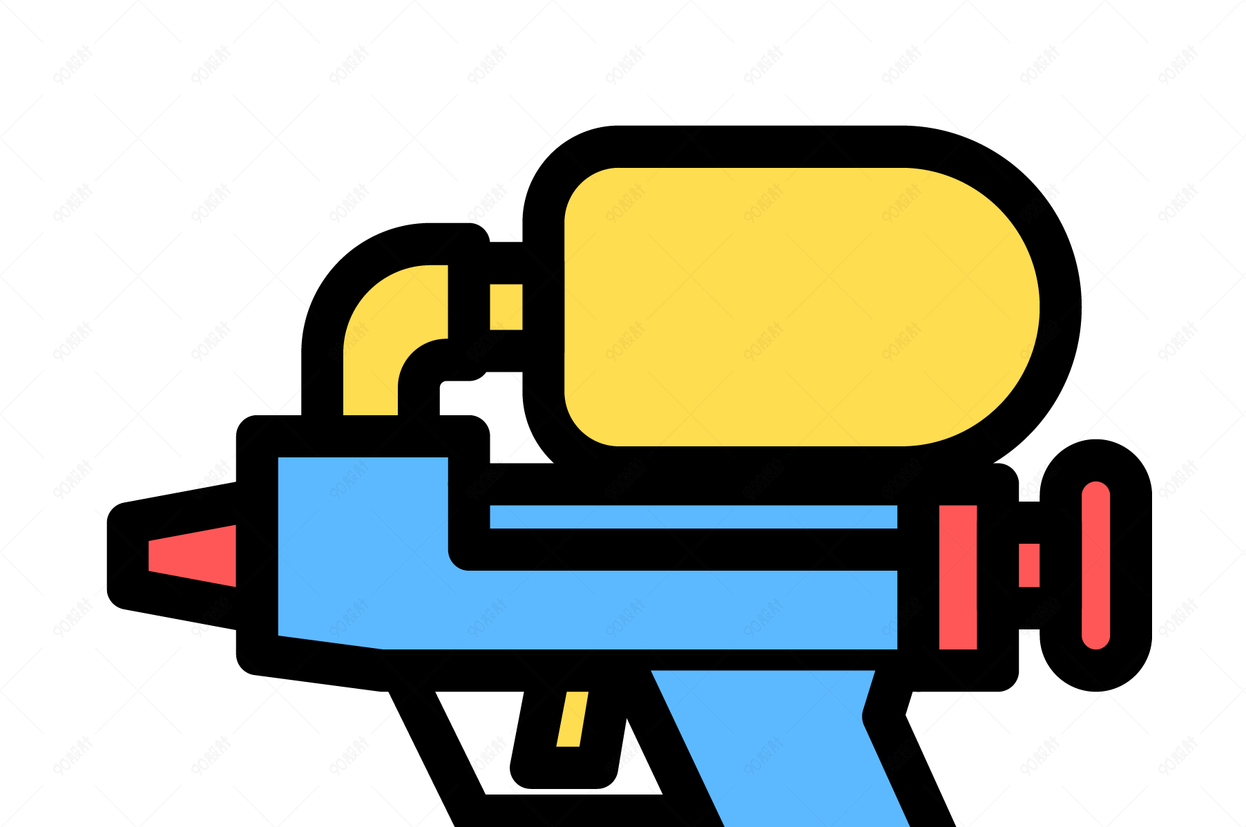 儿童节玩具水枪矢量图【免抠元素png】-90设计网