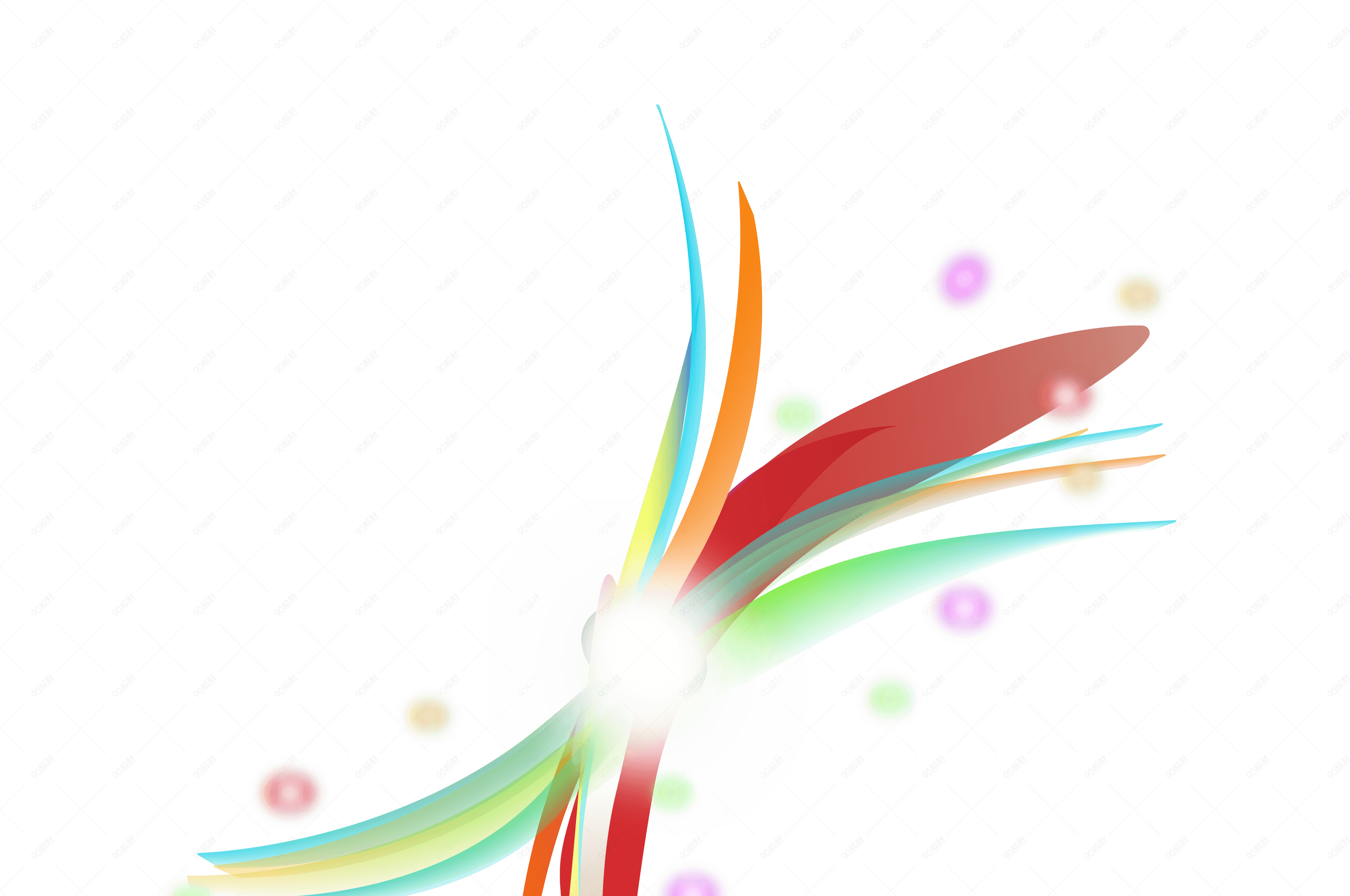 梦幻抽象七彩绚丽线条矢量图