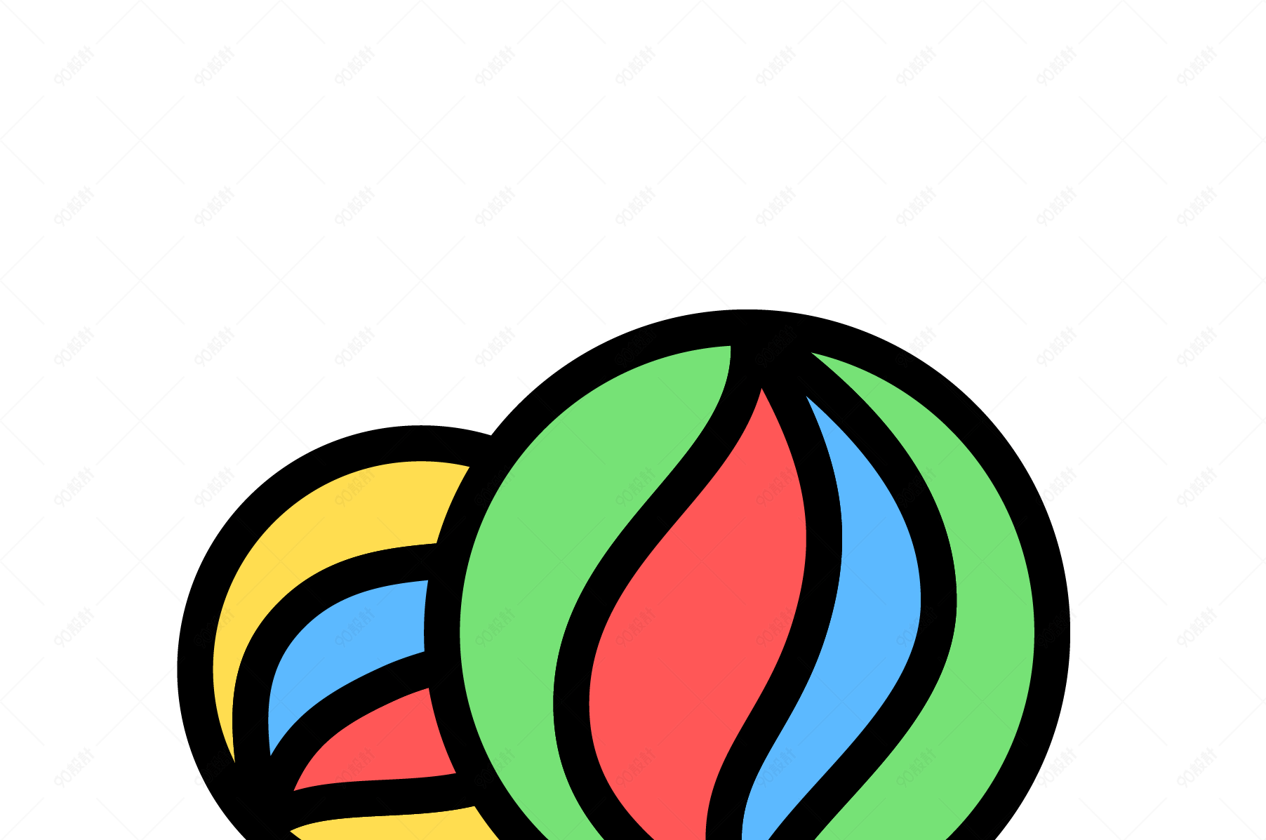 儿童节玩具玻璃球矢量图