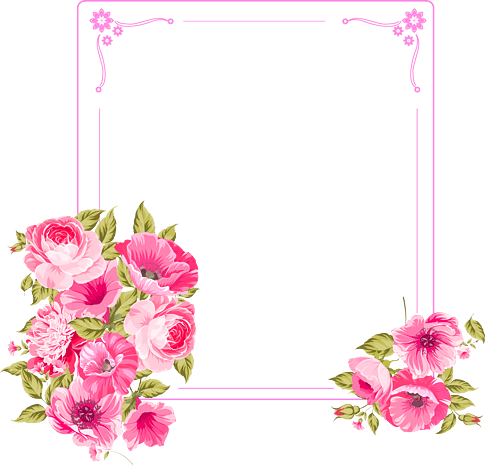 花边框pngpsd2000*2000手绘春季樱花插画pngpsd2000*2000粉红色手绘