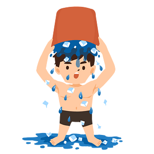 关爱渐冻人日冰桶挑战 原创手绘插画