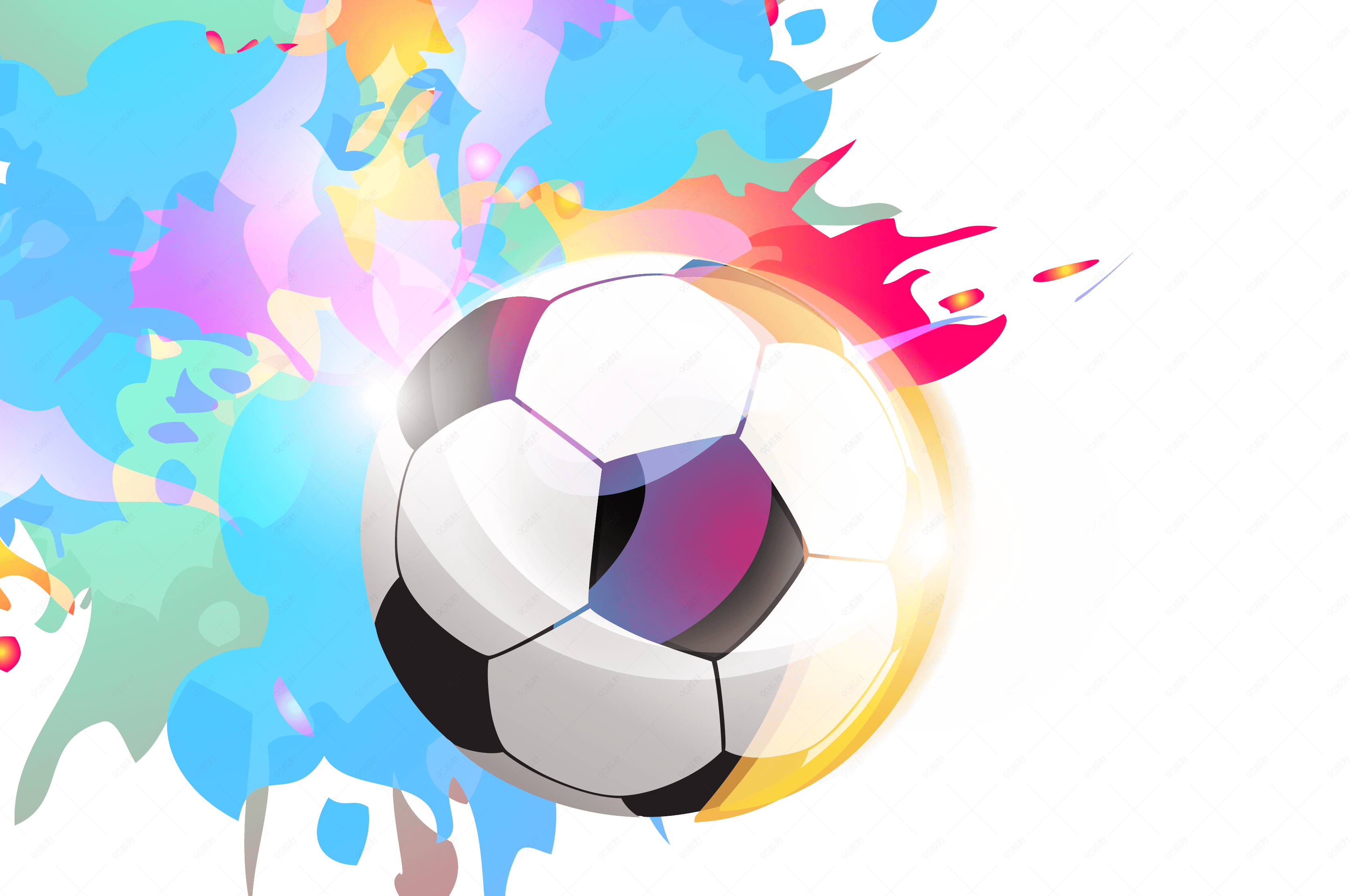 彩色炫彩世界杯足球矢量免抠图