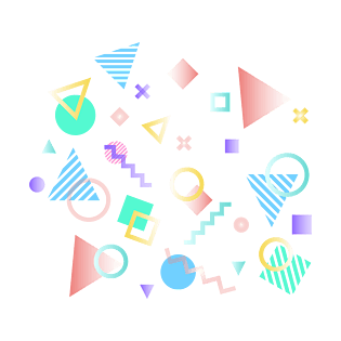 618电商banner渐变几何装饰素材矢量