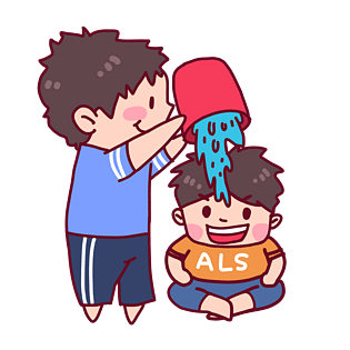 关爱渐冻人冰桶挑战原创卡通插画