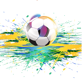 油漆底炫彩足球矢量免抠图