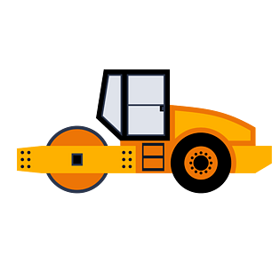 卡通矢量手绘翻斗车