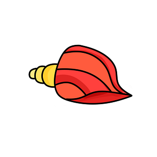 红色螺号矢量插画