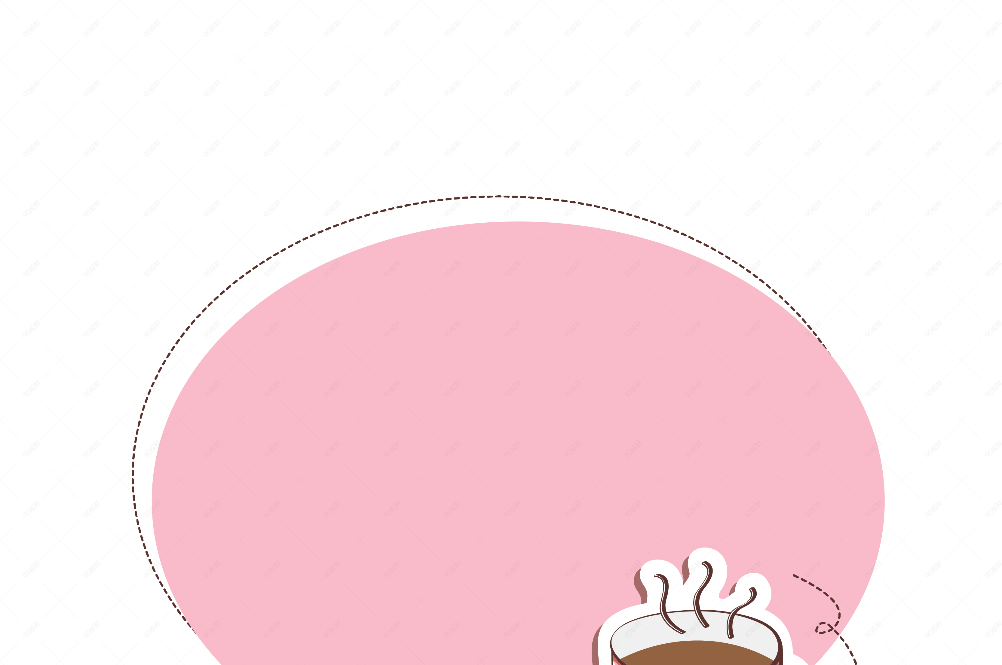 矢量卡通粉色可爱咖啡装饰边框