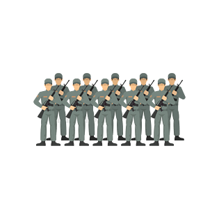 手绘卡通部队免抠下载