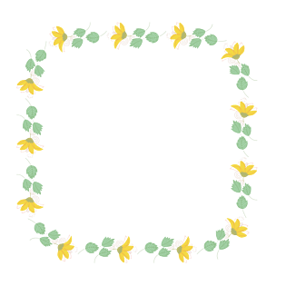 矢量卡通扁平化黄色花朵矩形边框pngpsd2000*2000矢量清新边框花朵