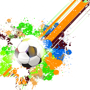 喷溅色彩世界杯足球免扣素材