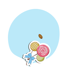 矢量卡通扁平化棒棒糖装饰边框