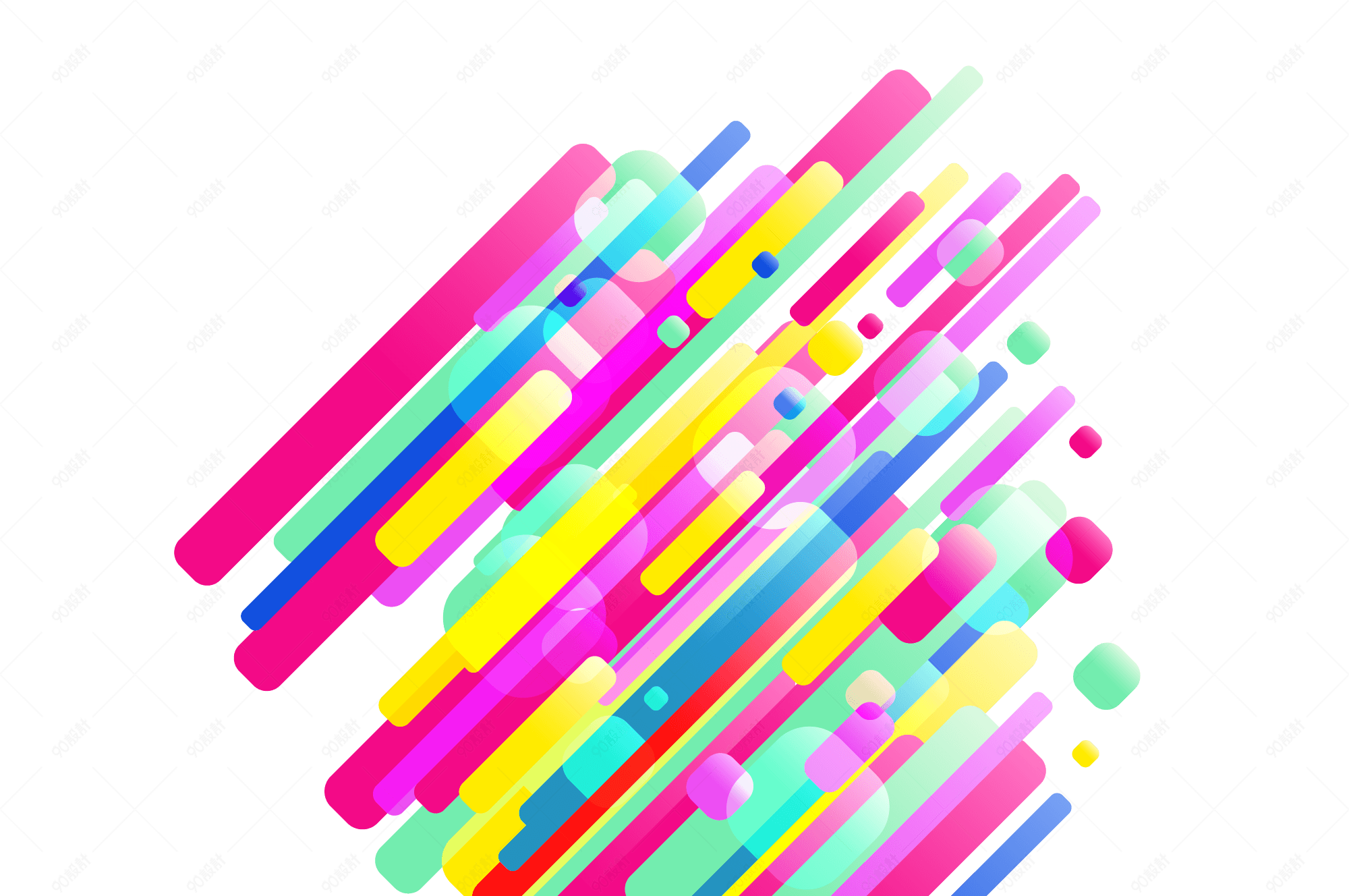 618电商霓虹渐变免扣素材 免抠元素png 90设计网