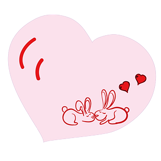 爱心情侣兔子设计素材