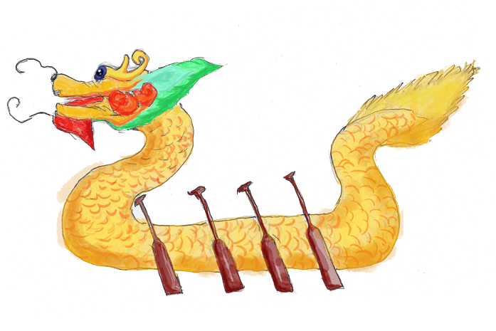 端午节手绘风龙舟png