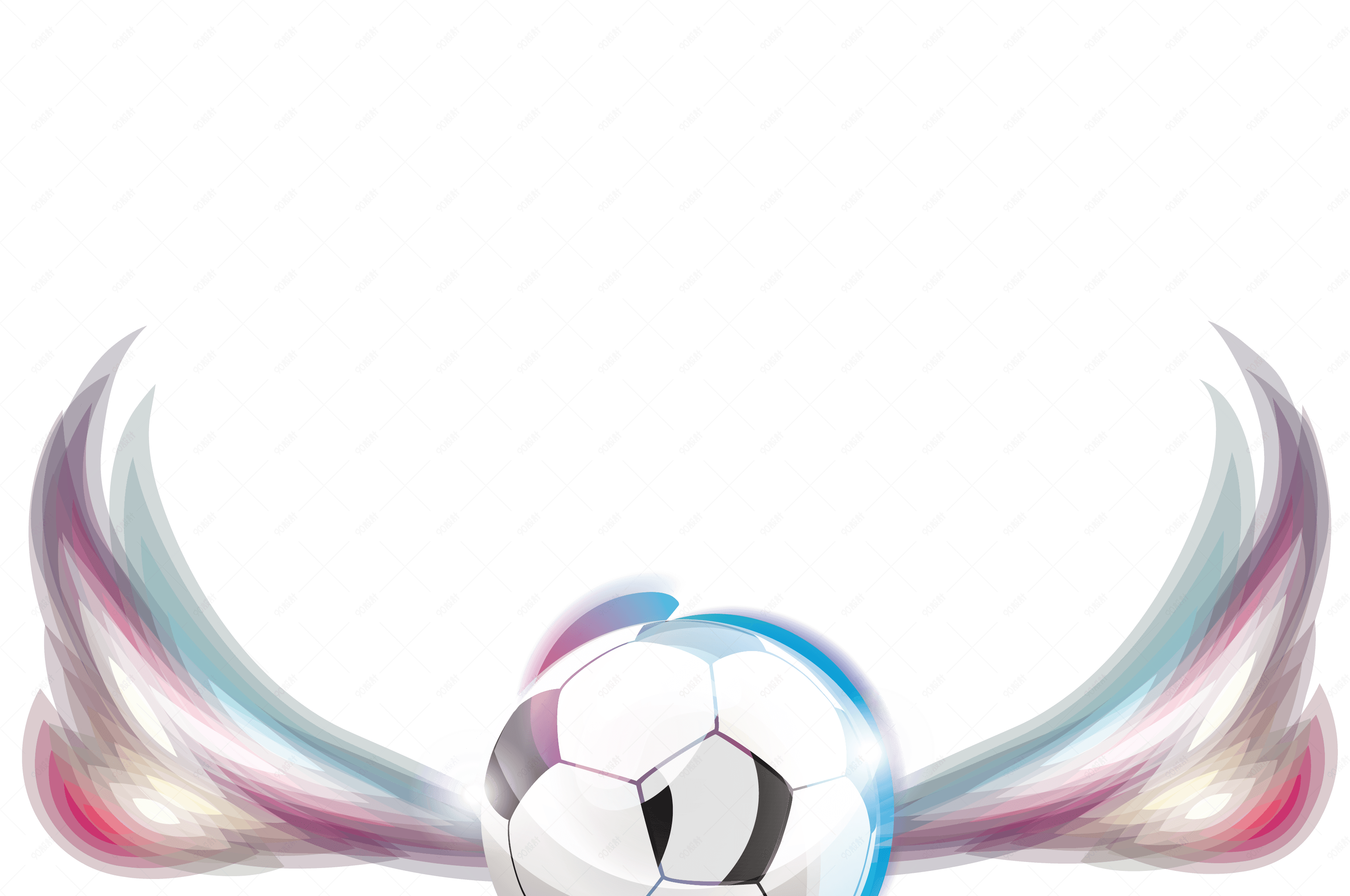 炫酷长翅膀的足球矢量免抠图