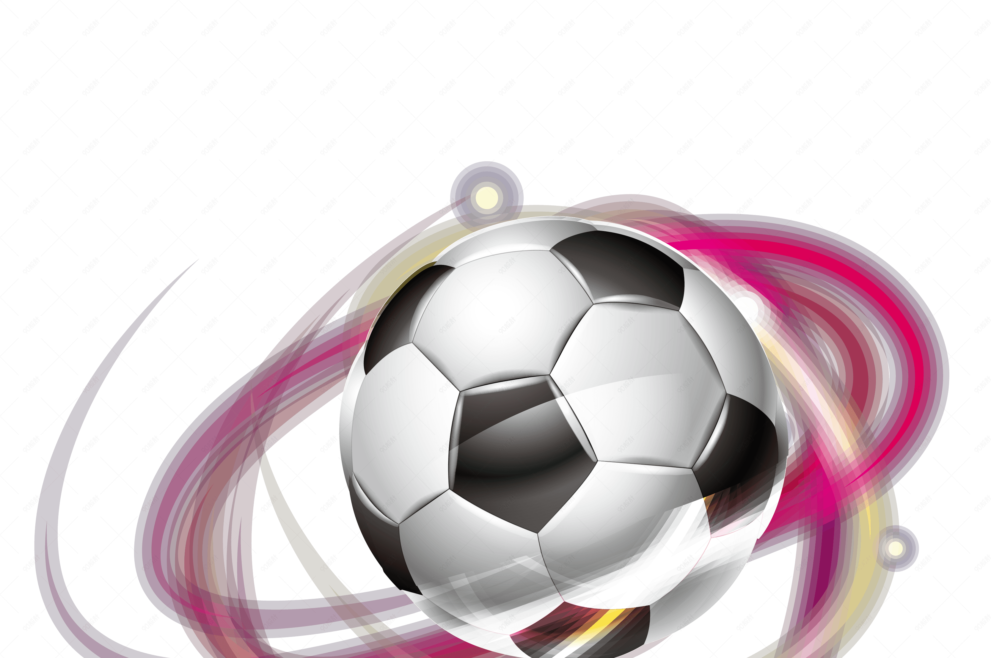 光线环绕的炫酷足球矢量免抠图