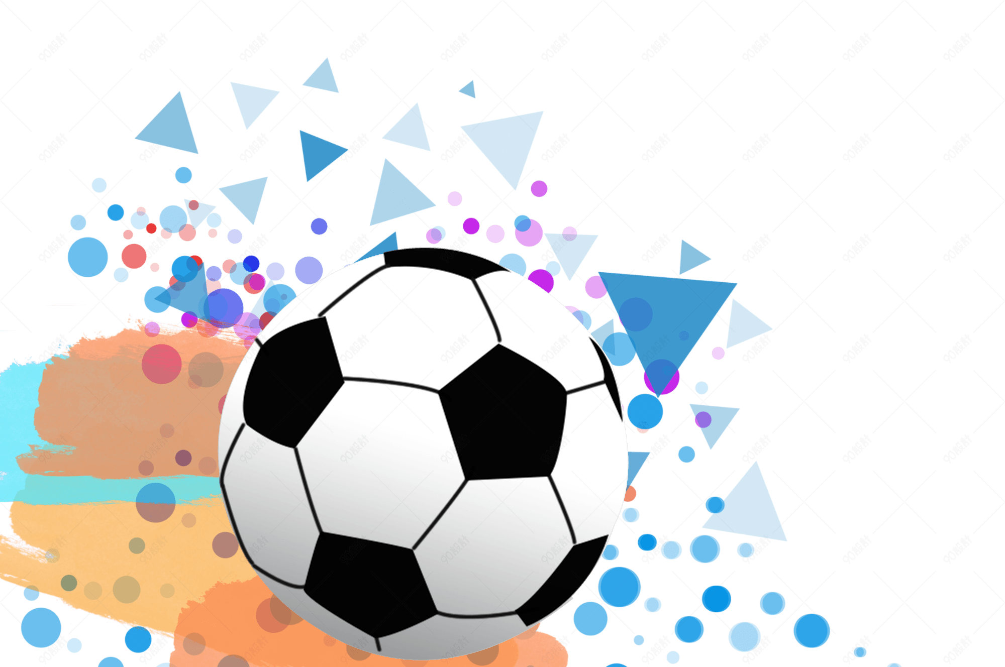 世界杯足球手绘炫酷矢量图