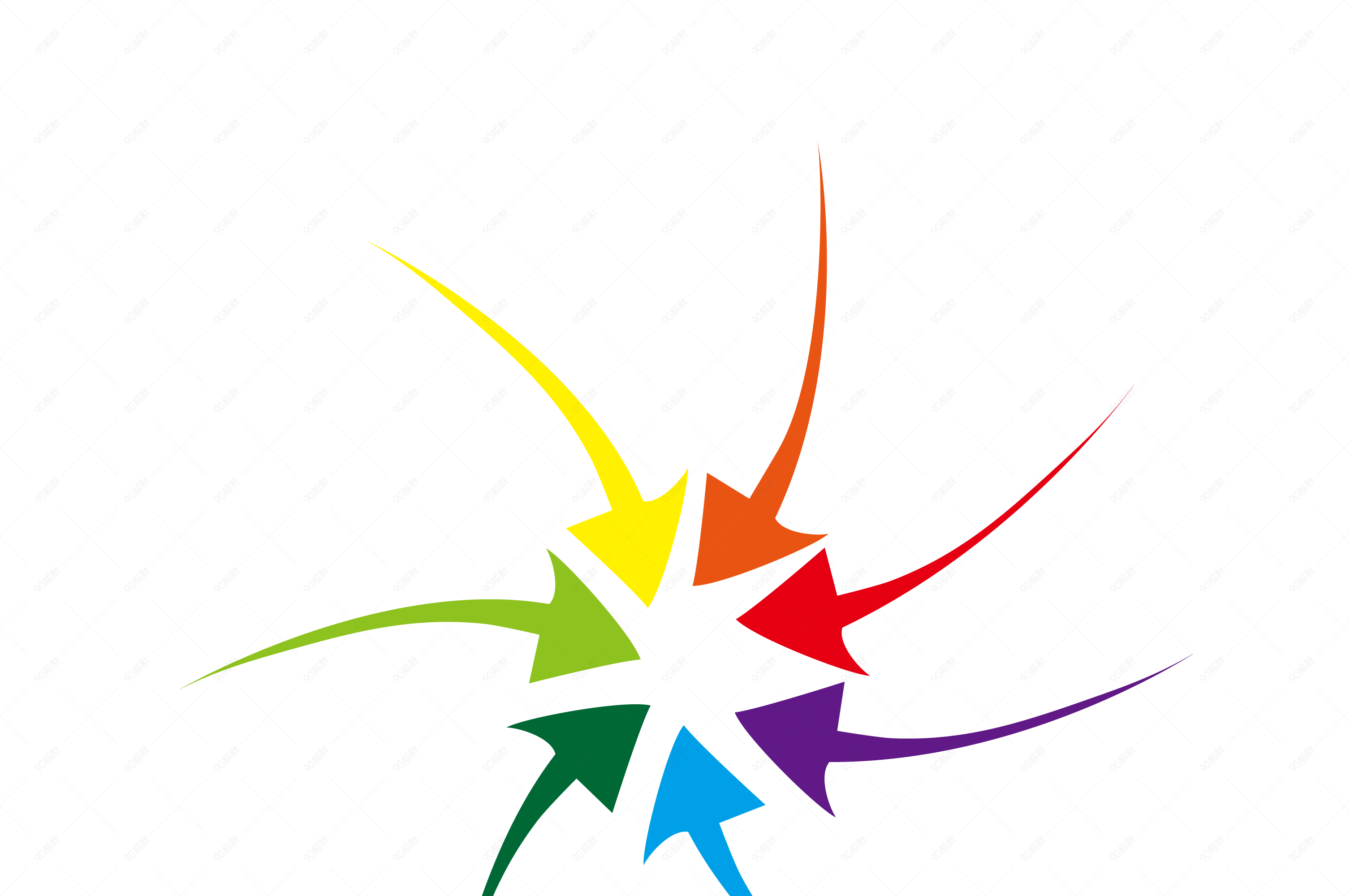 七彩箭头变形矢量图标