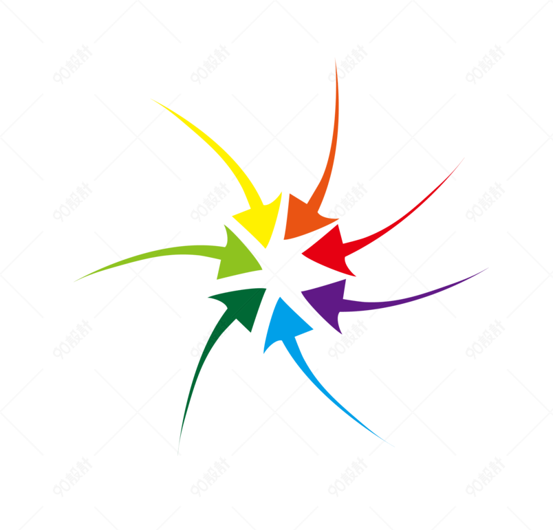 七彩箭头变形矢量图标