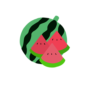 夏季美味水果西瓜插画