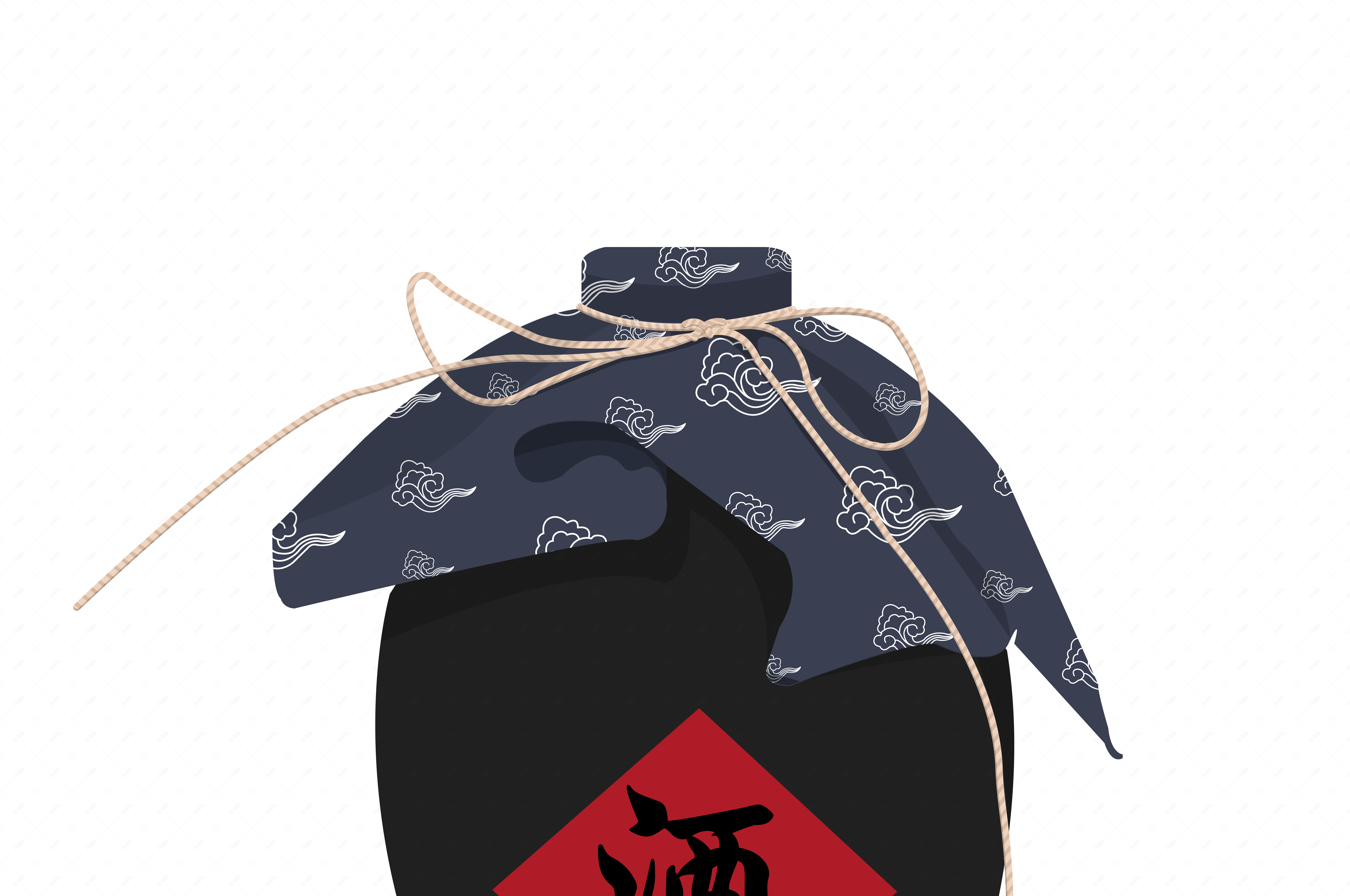 端午节手绘矢量扁平传统习俗喝雄黄酒