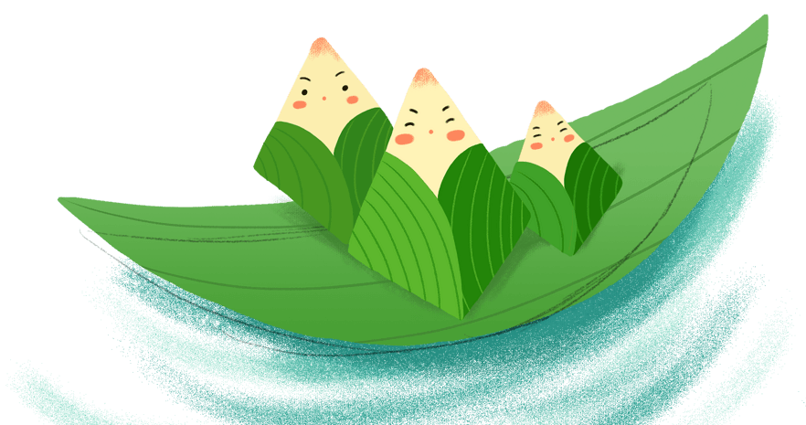 卡通可爱端午粽子叶子