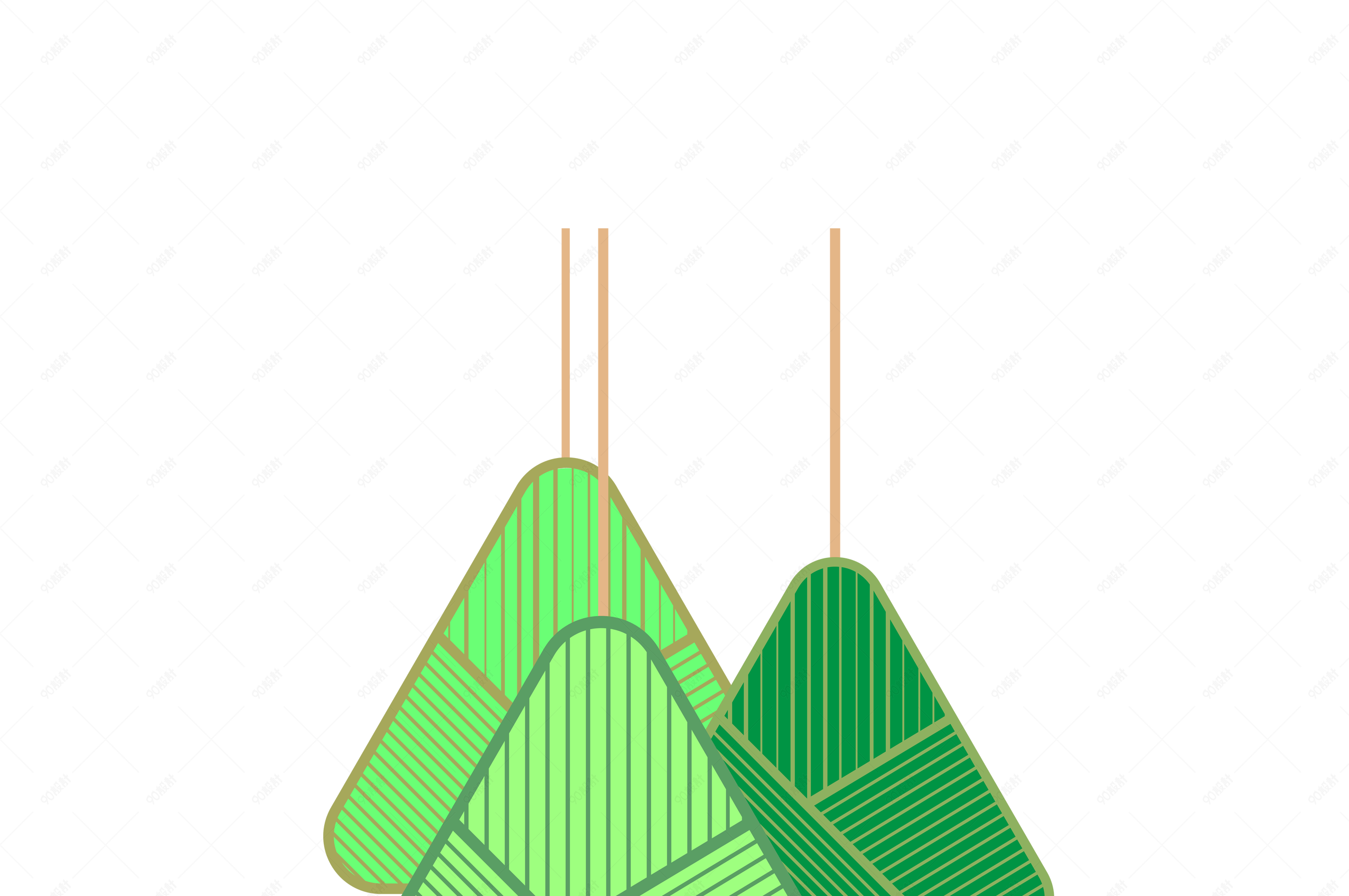 端午简约偏平风粽子矢量图【免抠元素png】-90设计网