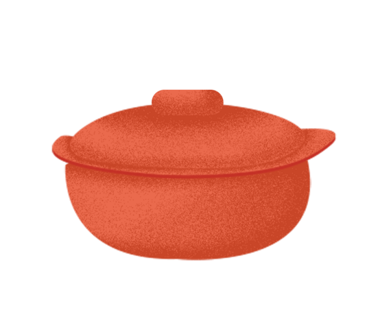 卡通砂锅美食简约插画