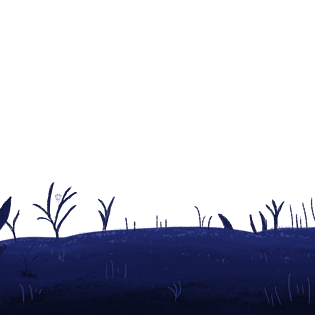 卡通风夜晚的草地