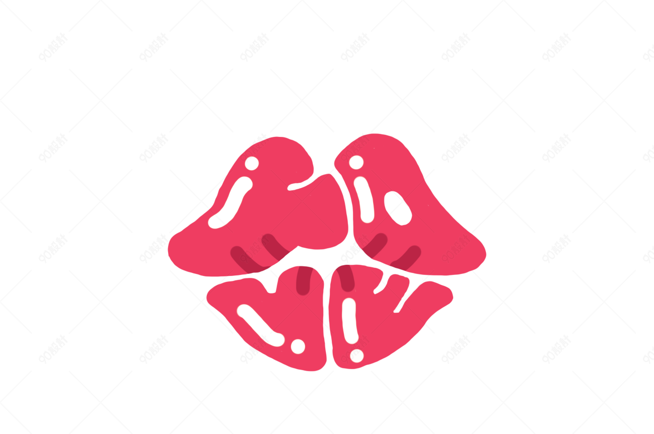 亲吻情人节爱情唇印png图片