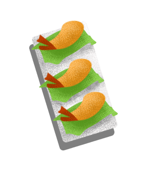 茶楼餐饮广告之美味炸虾卡通设计