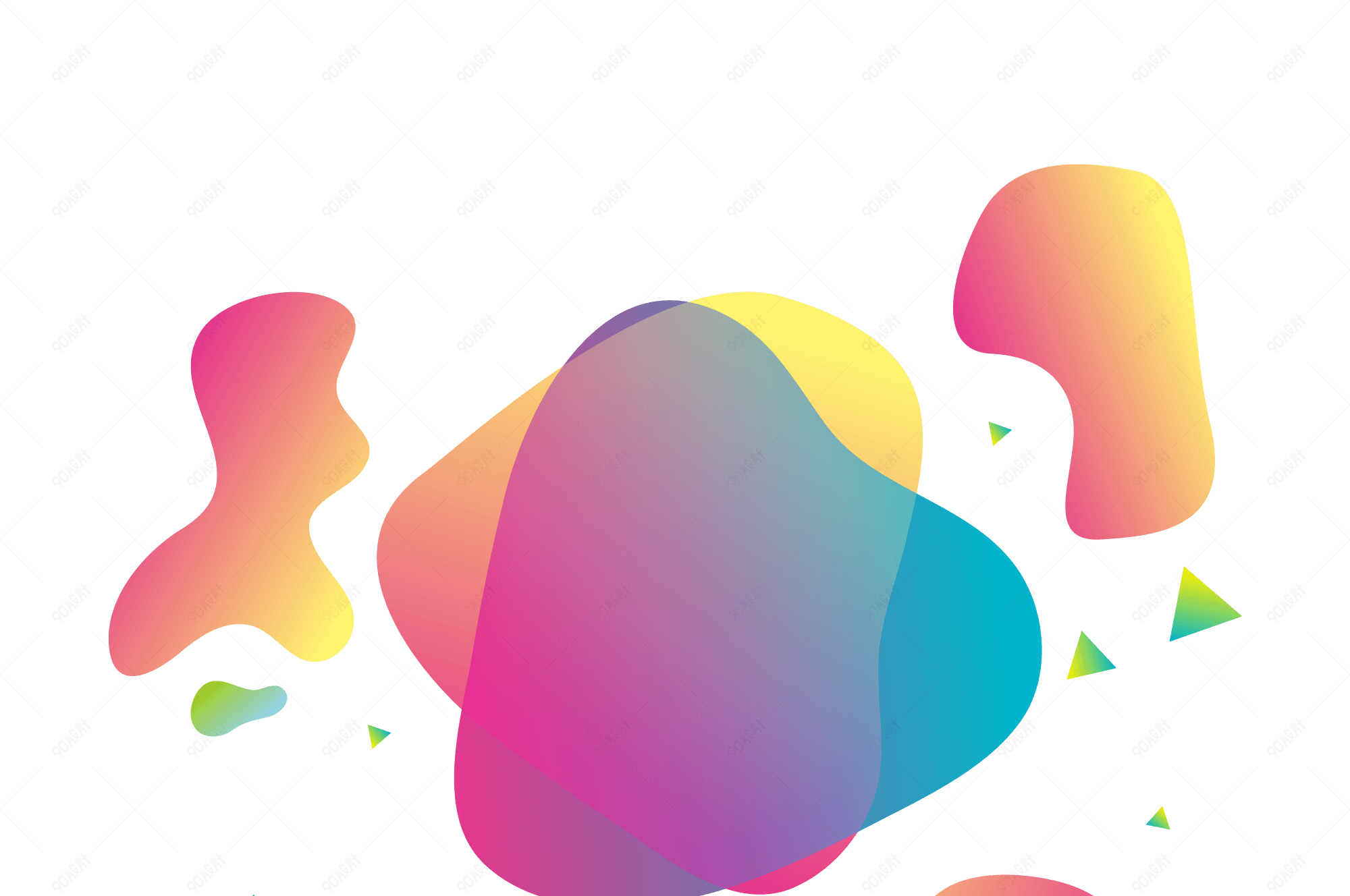 618电商圆形流体渐变装饰免扣图案