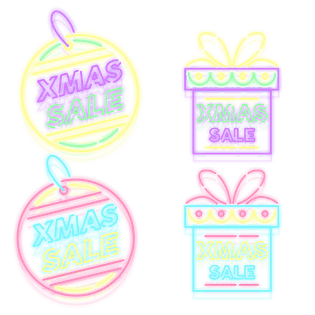 618边框霓虹灯促销图标装饰图案