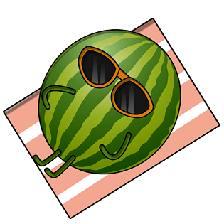 戴墨镜卡通西瓜png素材