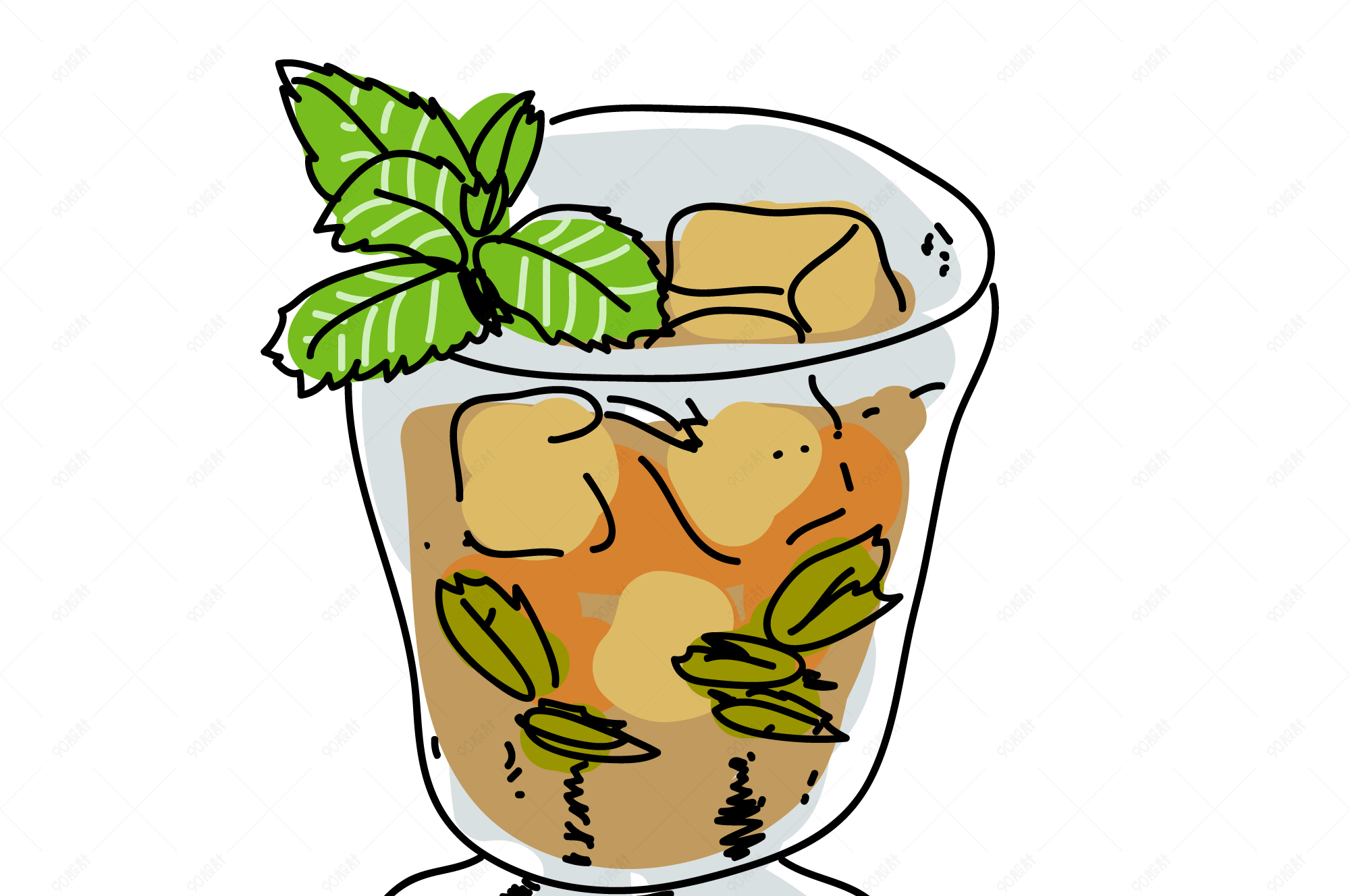 冰茶饮料png免抠