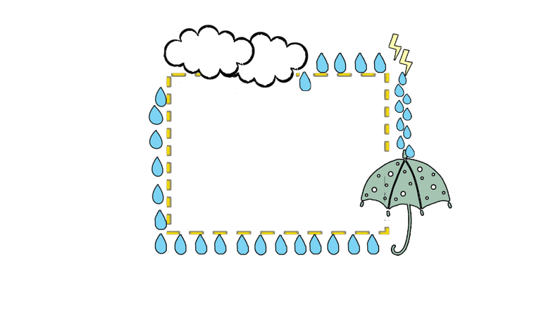 创意卡通雨滴边框设计素材