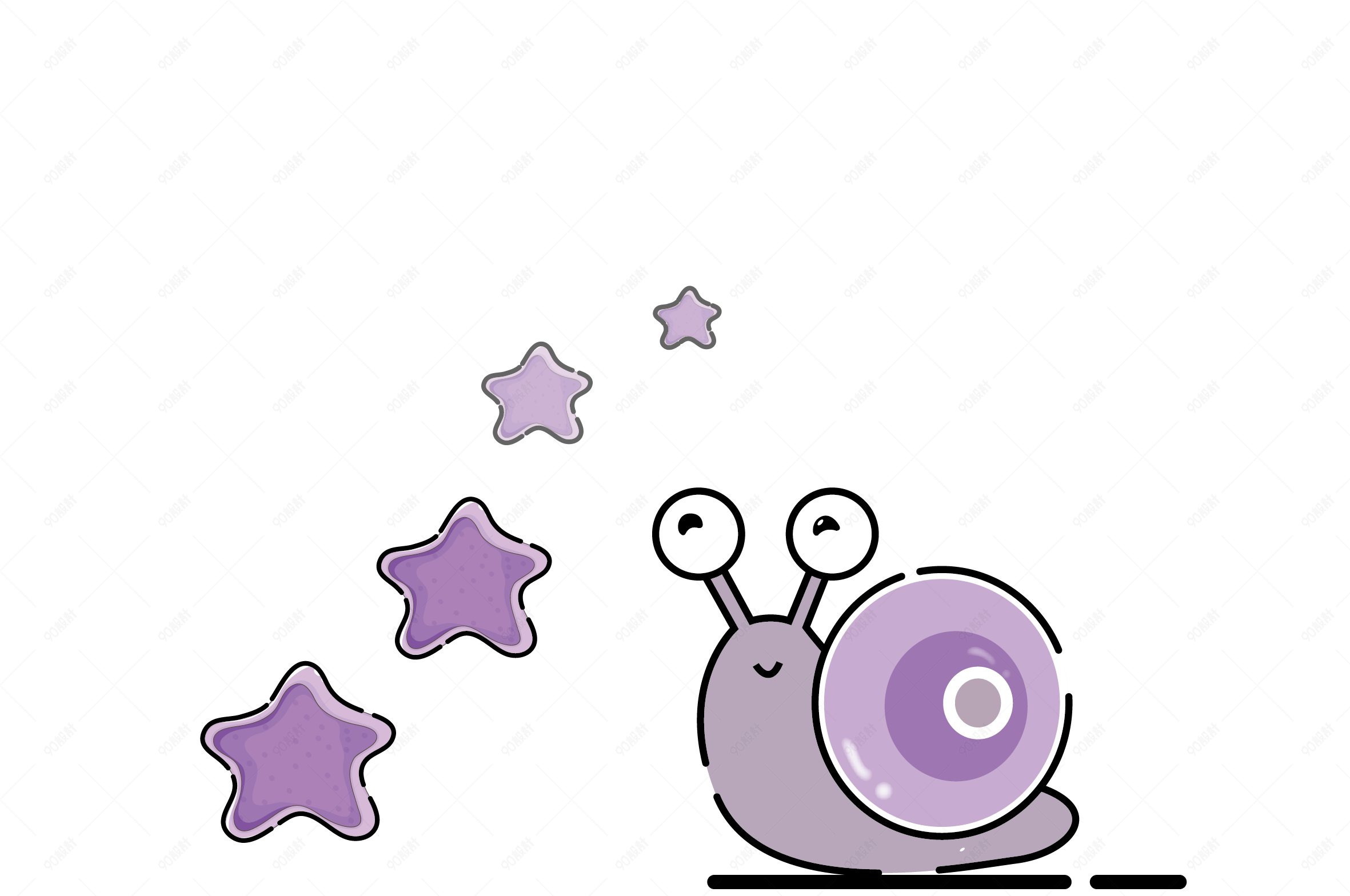 创意蜗牛装饰图案设计素材