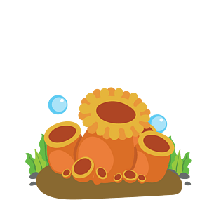 珊瑚装饰素材pngpsd2000*2000手绘卡通海洋中的虾pngpsd2000*2000手绘