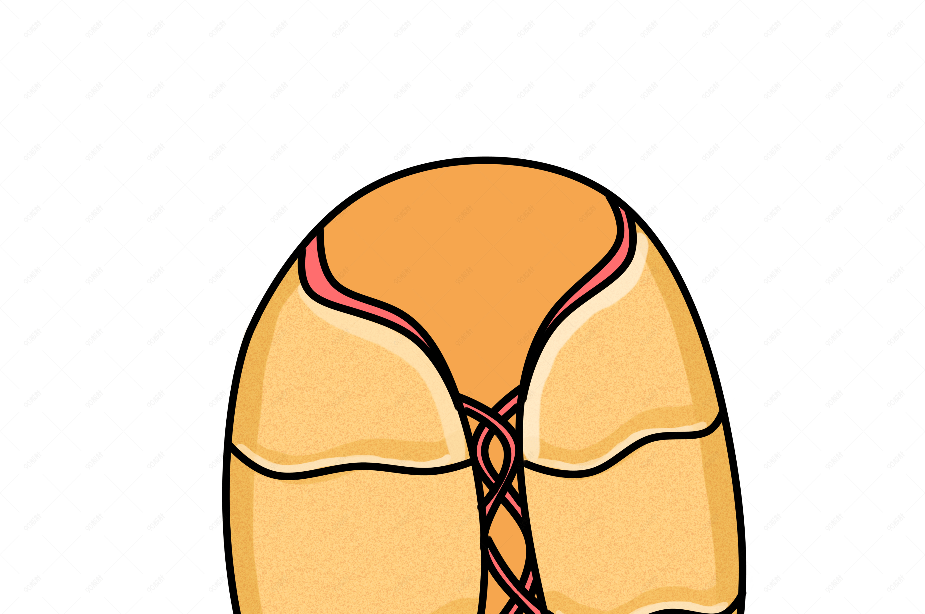 手绘黄色救生衣插画