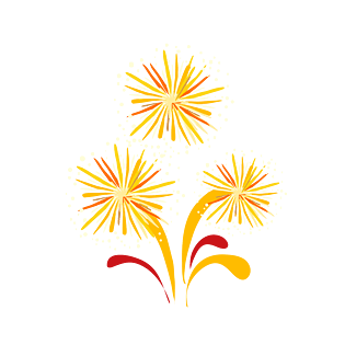 手绘卡通矢量节日烟花素材