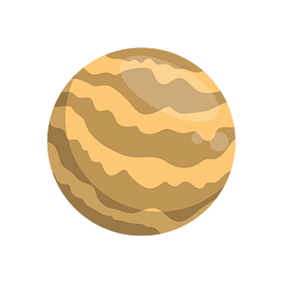 卡通宇宙棕色立体星球免扣素材