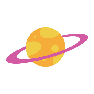 卡通宇宙土星星球免扣装饰素材