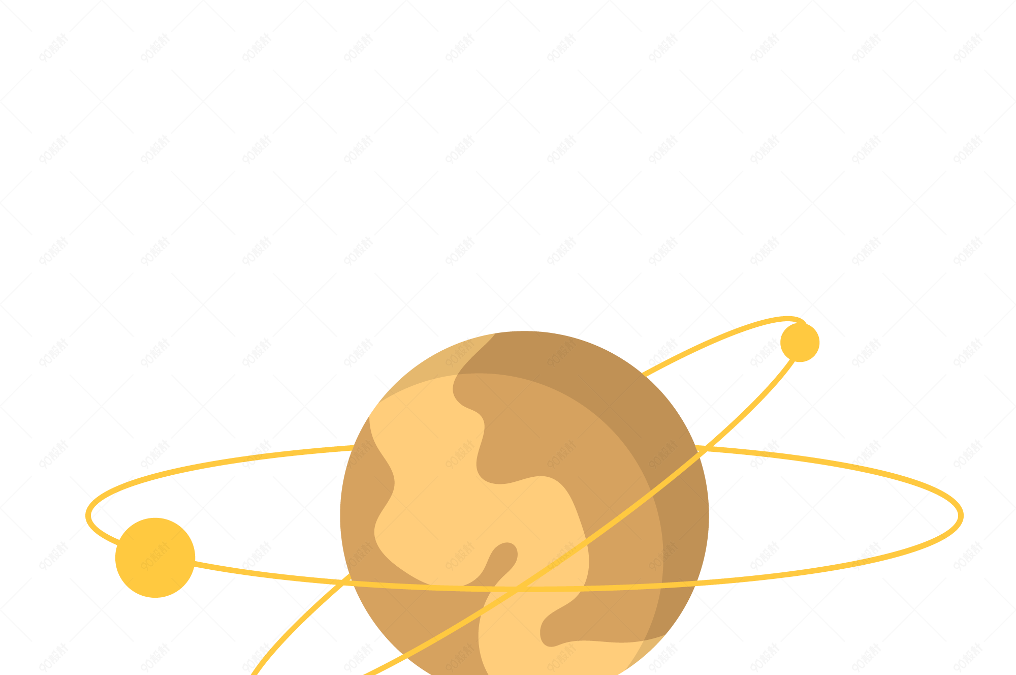 手绘宇宙褐色外星星球免扣素材【免抠元素png】-90设计网