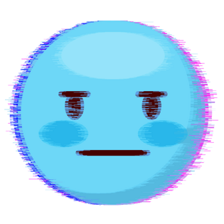 圆脸表情故障艺术风格