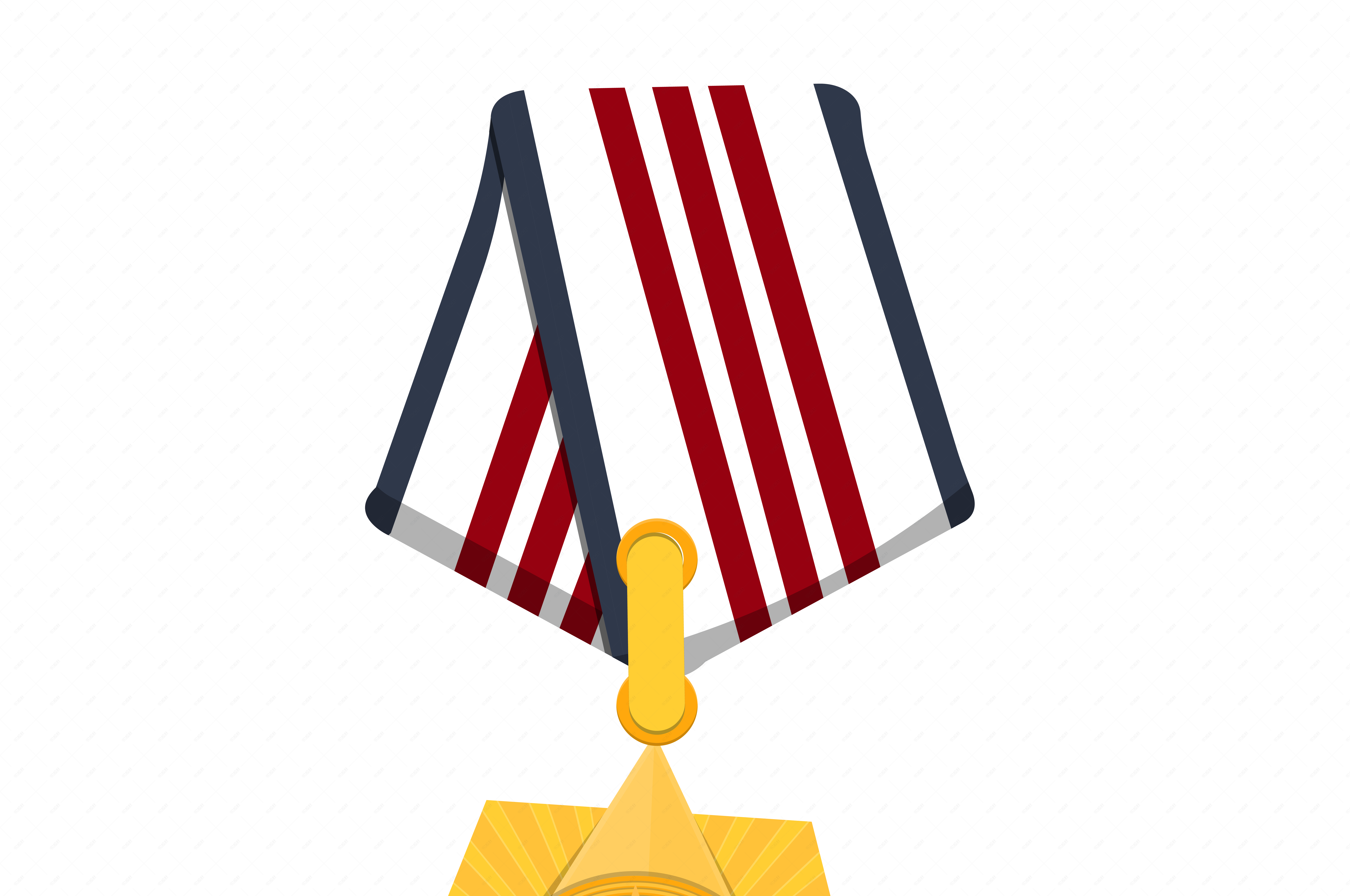 建军节军功章装饰手绘矢量扁平