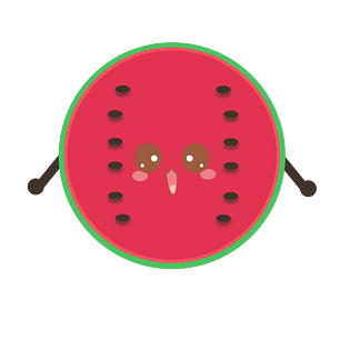 手绘可爱切开的西瓜