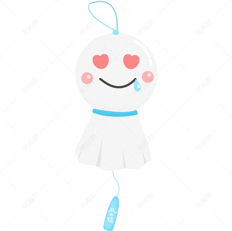 卡通日系可爱桃心眼晴天娃娃风铃挂饰
