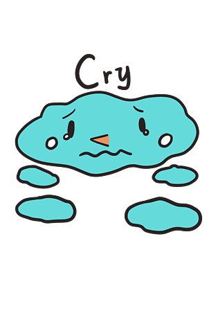 表情cry蓝色小方格插画